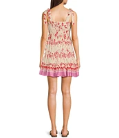 C&V Chelsea & Violet Tie Shoulder Floral Print Dress