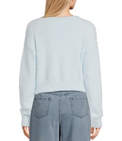 C&V Chelsea & Violet V-Neck Eyelash Sweater