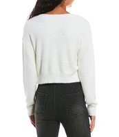 C&V Chelsea & Violet V-Neck Eyelash Sweater