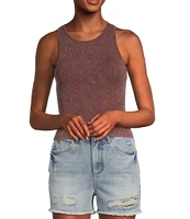 C&V Chelsea & Violet Washed Seamless Racerback Tank Top