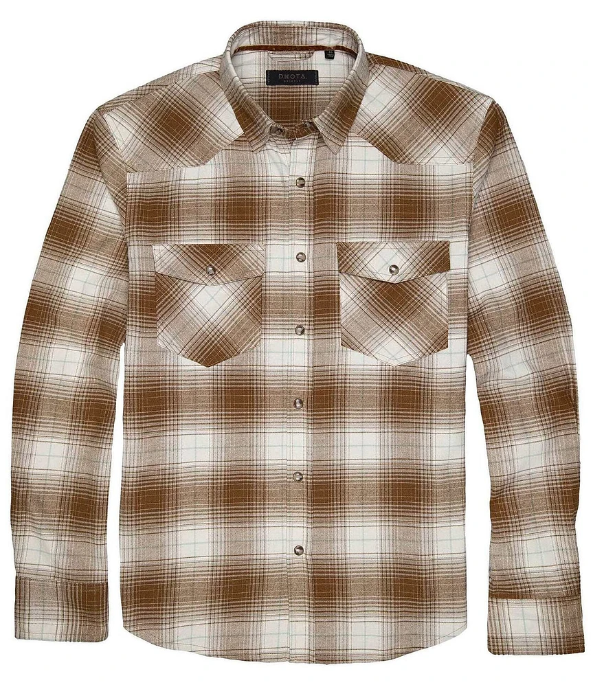 Dakota Grizzly Dutton Stretch Flannel Long Sleeve Plaid Woven Shirt