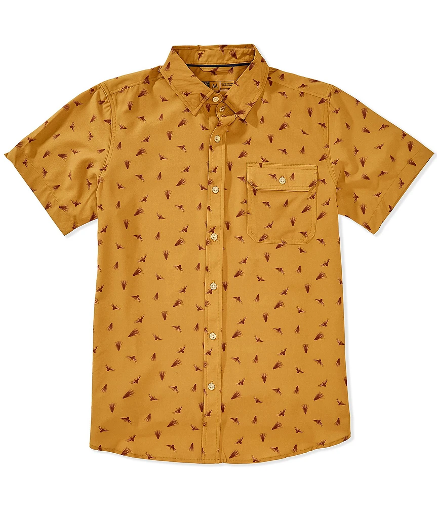 Dakota Grizzly Reel Stretch Short Sleeve Printed Woven Shirt