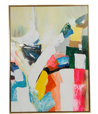 Dallas + Main 30#double; x 40#double; Textured Abstract Bright Framed Canvas Wall Art