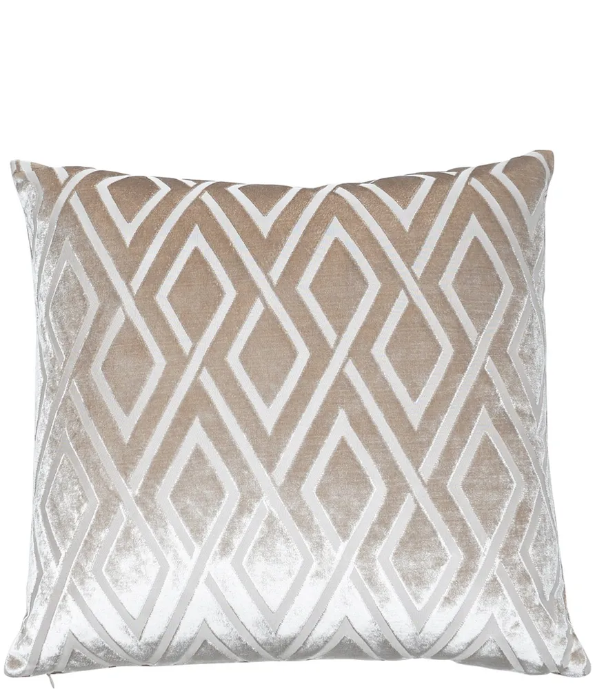 Dallas + Main Diamond Patterned Velvet Square Pillow