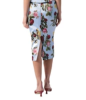 Damaris Bailey Coordinating Delicias Rose Print Pencil Midi Skirt