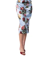 Damaris Bailey Coordinating Delicias Rose Print Pencil Midi Skirt