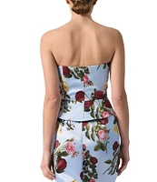 Damaris Bailey Coordinating Delicias Rosette Rose Print Sweetheart Neckline Sleeveless Corset Top