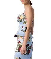 Damaris Bailey Coordinating Delicias Rosette Rose Print Sweetheart Neckline Sleeveless Corset Top