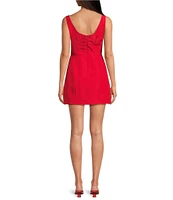Damaris Bailey Marissa Silk Bow Scoop Neck Sleeveless Mini Dress