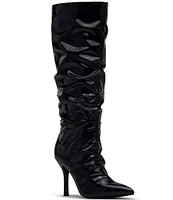 D'Amelio Footwear Cristean Stretch Patent Slouch Tall Boots