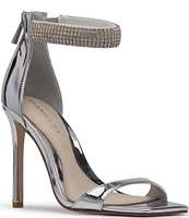 D'Amelio Footwear Havri Metallic Rhinestone Ankle Strap Dress Sandals