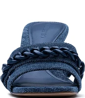 D'Amelio Footwear Lessia Denim Chain Sandals