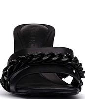 D'Amelio Footwear Lessia Monochromatic Leather Chain Sandals