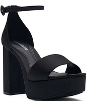 D'Amelio Footwear Mayvinaa Fabric Platform Block Heel Sandals