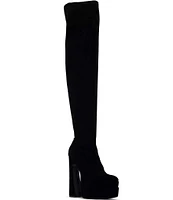 D'Amelio Footwear Mistti Microsuede Over The Knee Platform Boots