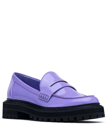 D'Amelio Footwear Prescia Patent Platform Lug Penny Loafers