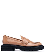 D'Amelio Footwear Prescia Patent Platform Lug Penny Loafers