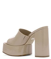 D'Amelio Footwear Ravina Patent Platform Block Heel Slides