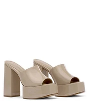 D'Amelio Footwear Ravina Patent Platform Block Heel Slides