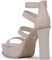 D'Amelio Footwear Romissa Strappy Buckle Patent Platform Dress Sandals