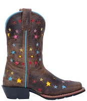 Dan Post Girls' Starlett 9#double; Star Detail Western Boots (Youth)