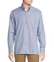 Daniel Cremieux Signature Label Canclini Cotton Dobby Houndstooth Long Sleeve Woven Shirt