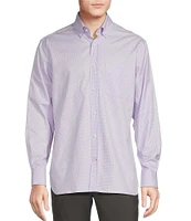 Daniel Cremieux Signature Label Canclini Cotton Dobby Houndstooth Long Sleeve Woven Shirt