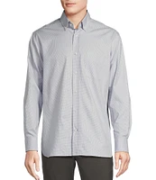 Daniel Cremieux Signature Label Canclini Cotton Dobby Houndstooth Long Sleeve Woven Shirt