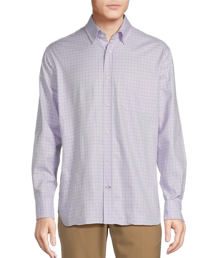 Daniel Cremieux Signature Label Canclini Cotton Medium Plaid Long Sleeve Woven Shirt
