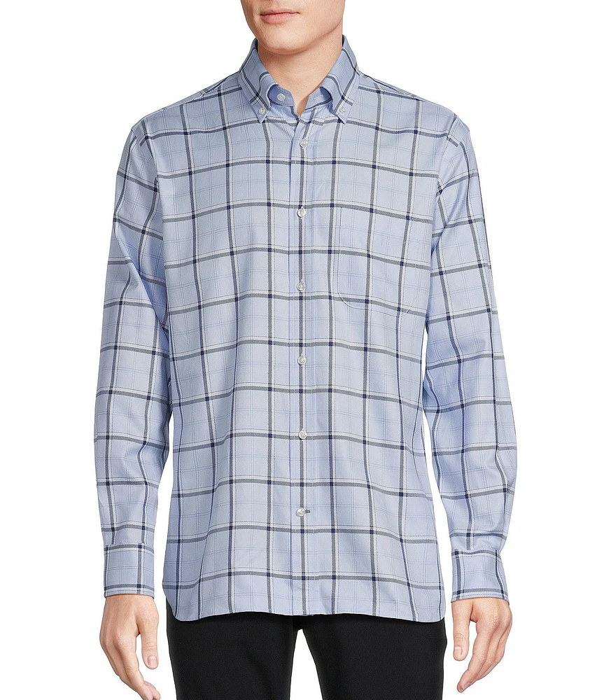 Daniel Cremieux Signature Label Canclini Cotton Plaid Long Sleeve Woven Shirt