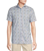 Daniel Cremieux Signature Label Floral Printed Lyocell-Cotton Short Sleeve Woven Shirt