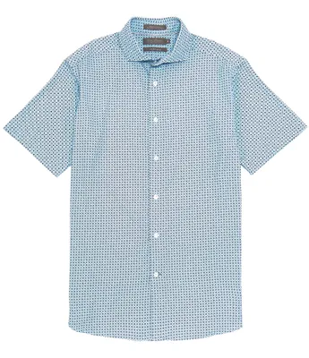 Daniel Cremieux Signature Label Geometric Print Short Sleeve Woven Shirt