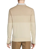 Daniel Cremieux Signature Label Long Sleeve Supima Cotton Colorblock Knit Sweater