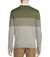 Daniel Cremieux Signature Label Long Sleeve Supima Cotton Colorblock Knit Sweater