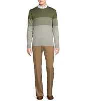 Daniel Cremieux Signature Label Long Sleeve Supima Cotton Colorblock Knit Sweater