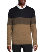 Daniel Cremieux Signature Label Long Sleeve Supima Cotton Colorblock Knit Sweater