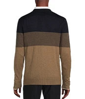 Daniel Cremieux Signature Label Long Sleeve Supima Cotton Colorblock Knit Sweater