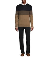 Daniel Cremieux Signature Label Long Sleeve Supima Cotton Colorblock Knit Sweater