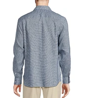 Daniel Cremieux Signature Label Mini-Checked Albini Linen Long Sleeve Woven Shirt