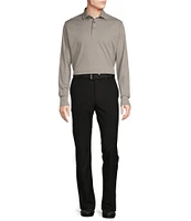 Daniel Cremieux Signature Label Mini-Dot Jacquard Long Sleeve Polo Shirt