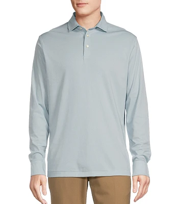 Daniel Cremieux Signature Label Mini-Dot Jacquard Long Sleeve Polo Shirt