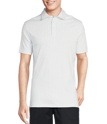 Daniel Cremieux Signature Label Mini Geo Print Short Sleeve Polo Shirt
