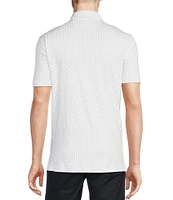 Daniel Cremieux Signature Label Mini Geo Print Short Sleeve Polo Shirt