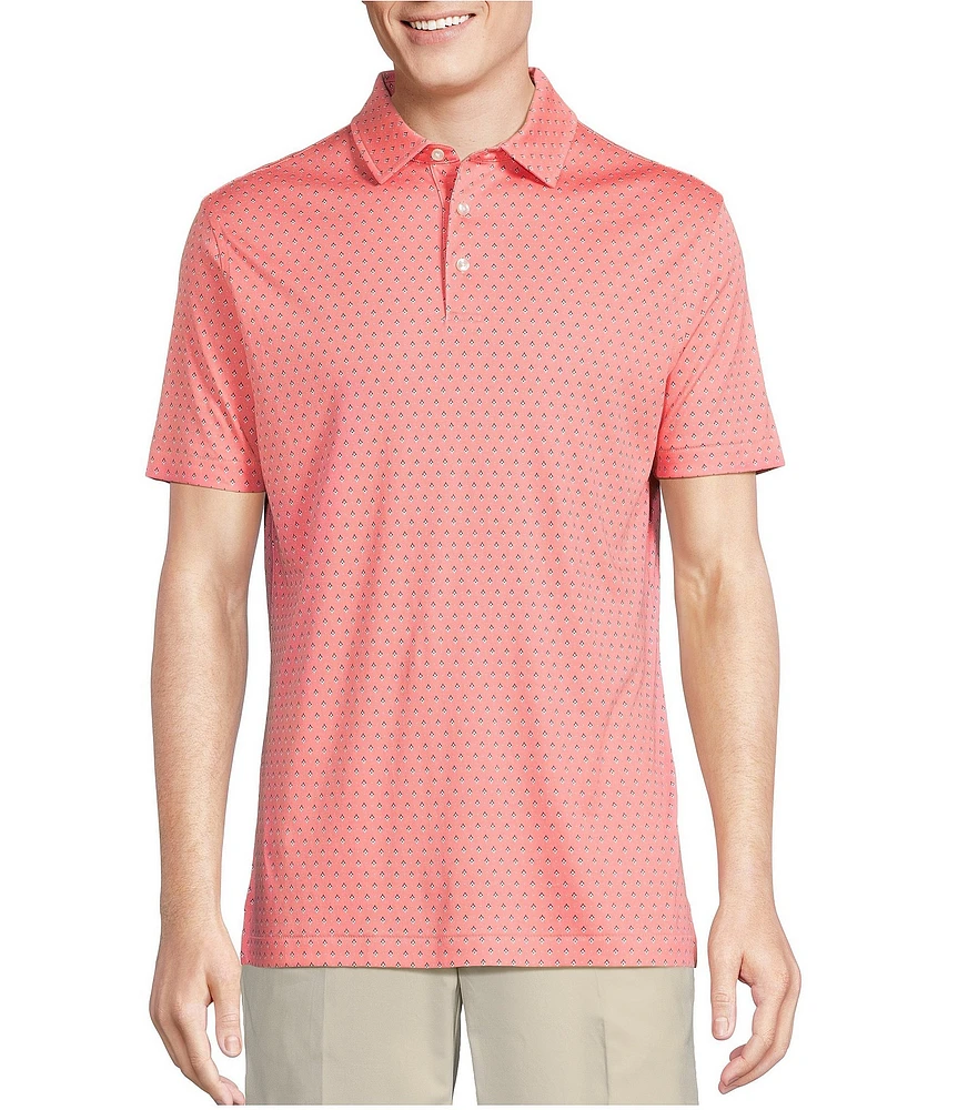 Daniel Cremieux Signature Label Mini Geo Shell Print Short Sleeve Polo Shirt