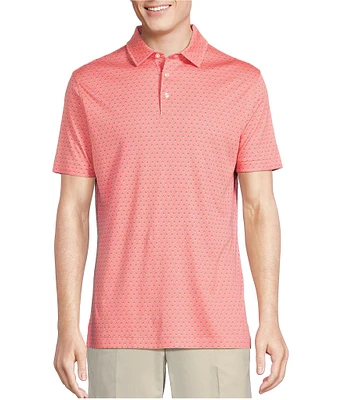 Daniel Cremieux Signature Label Mini Geo Shell Print Short Sleeve Polo Shirt