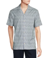 Daniel Cremieux Signature Label Mosaic Lyocell-Cotton Short Sleeve Woven Camp Shirt