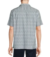 Daniel Cremieux Signature Label Mosaic Lyocell-Cotton Short Sleeve Woven Camp Shirt