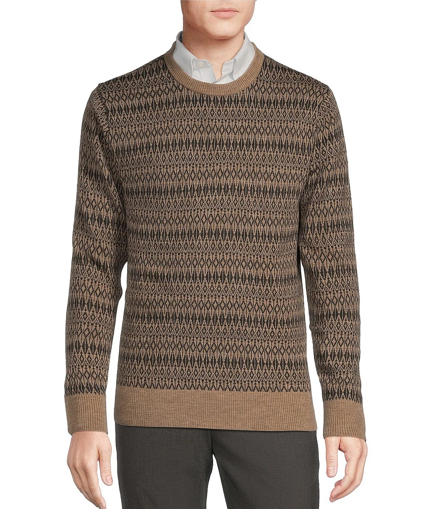 Daniel Cremieux Signature Label Mount Lussari Collection Allover Print Merino Wool Sweater