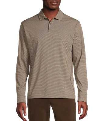 Daniel Cremieux Signature Label Mount Lussari Collection Birdseye Knit Long Sleeve Polo Shirt