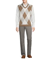 Daniel Cremieux Signature Label Mount Lussari Collection Flannel Stripe Flat Front Pants